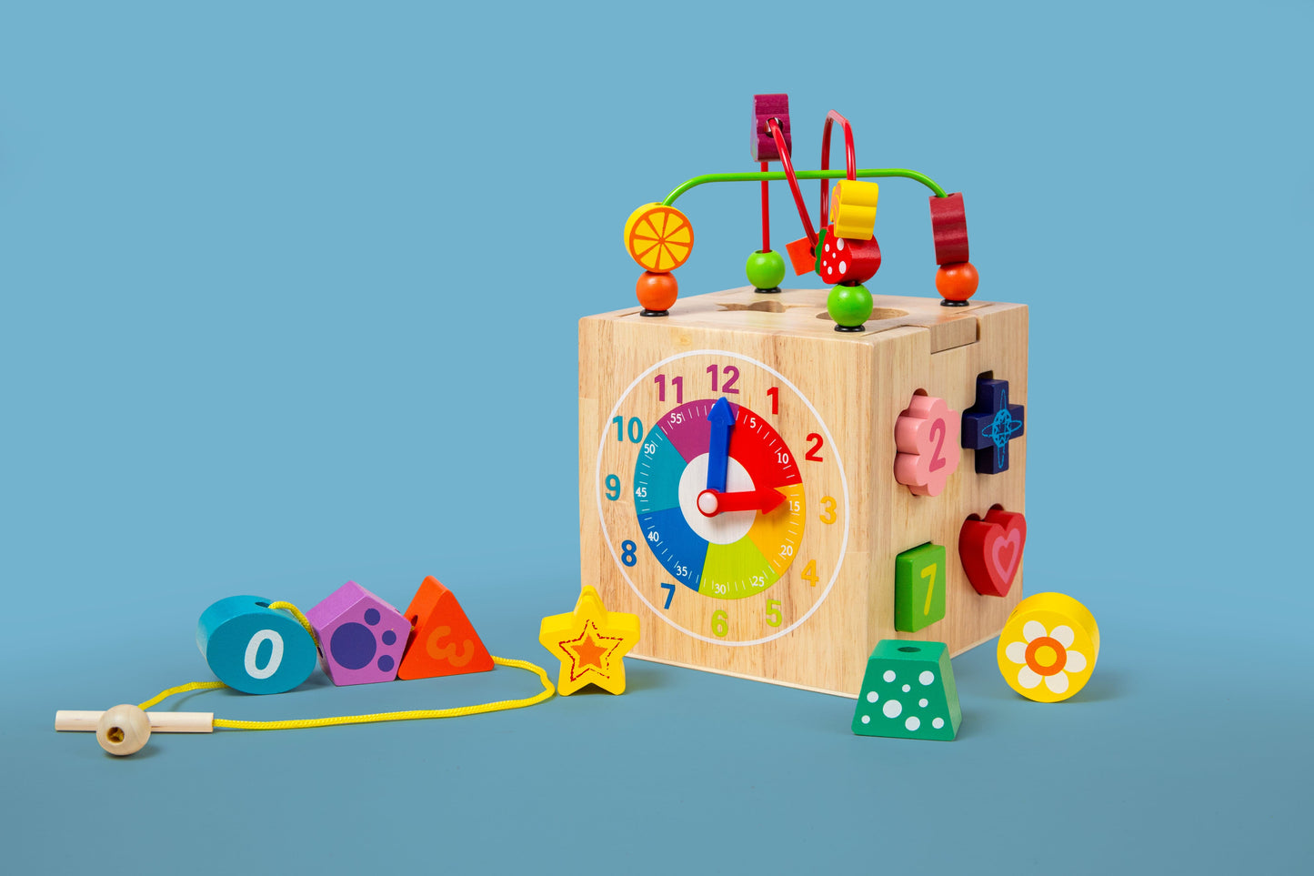 ChakaToys Wooden Baby Activity Cube Montessori Educational Toy