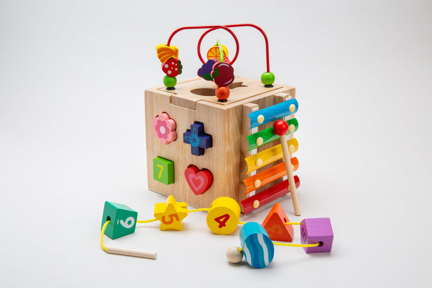 ChakaToys Wooden Baby Activity Cube Montessori Educational Toy