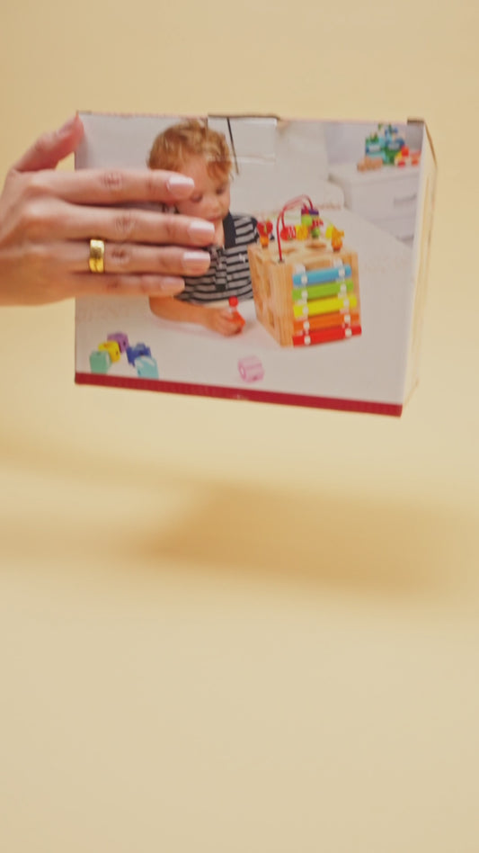 Wooden Baby Activity Cube Montessori Educational Toy